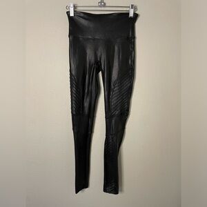 Spanx Faux Leather Moto Leggings Size S